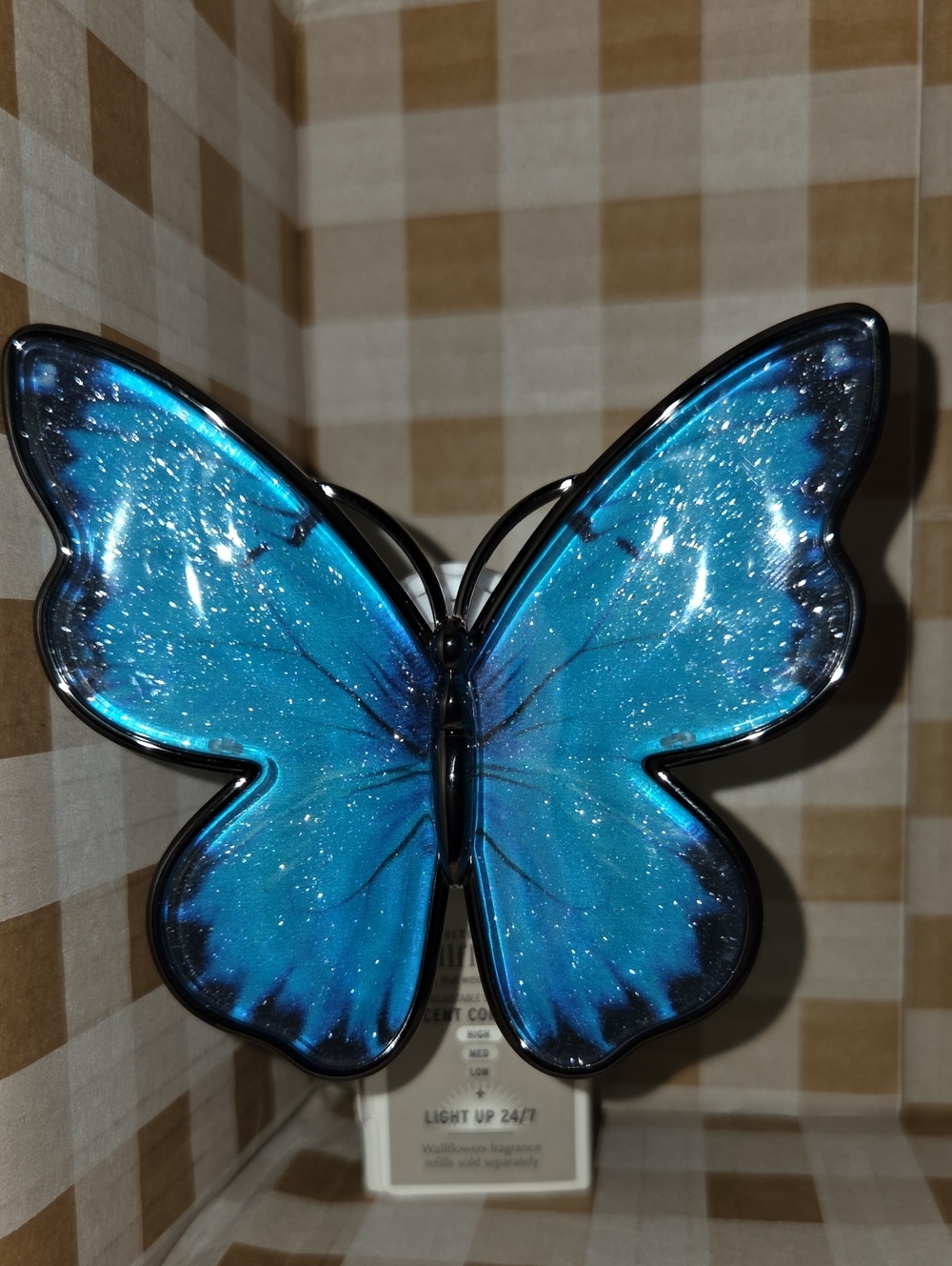 Bath & Body Works Blue Sparkly Butterfly Wallflower Light Up Plug In NWT